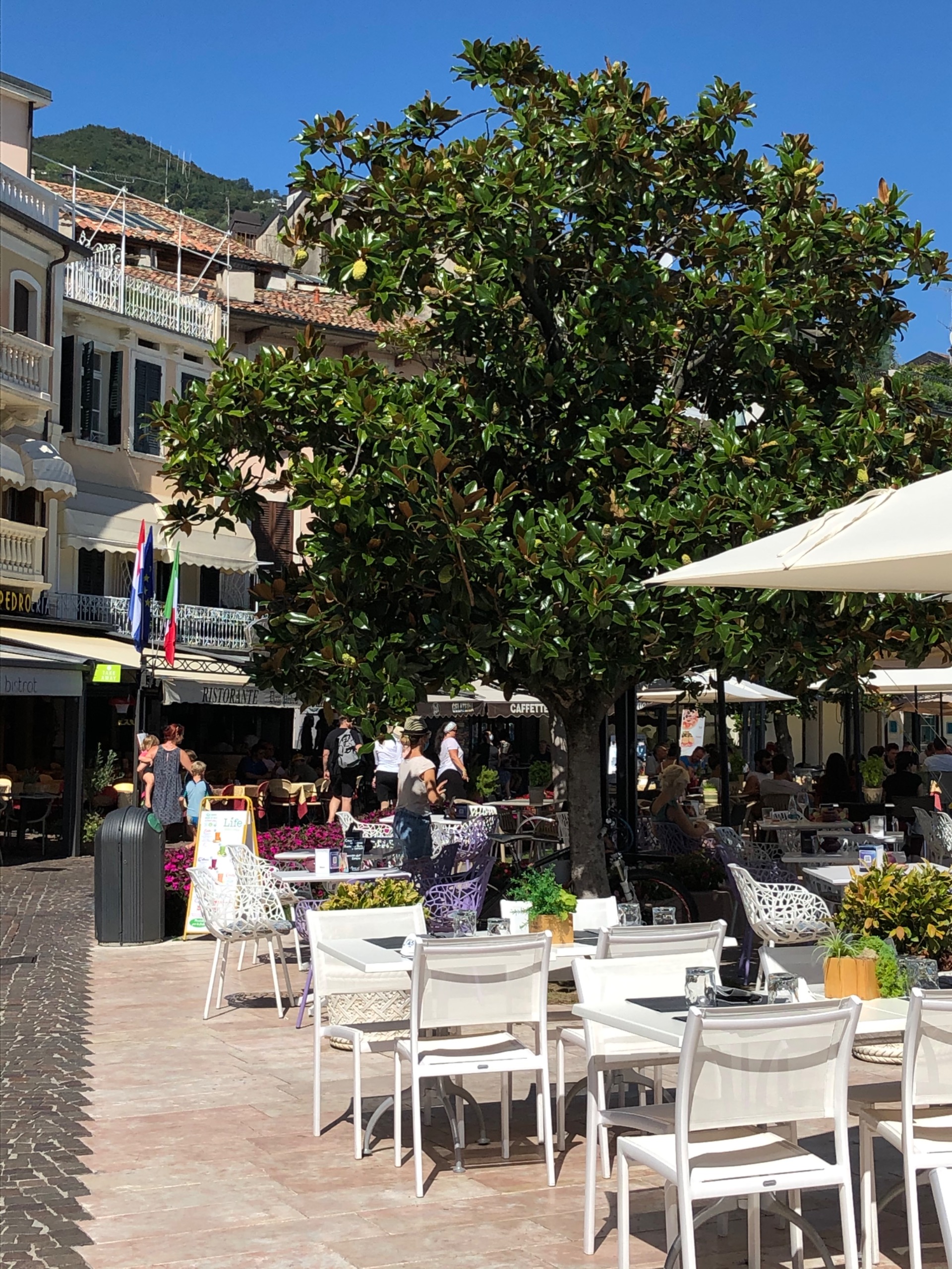 Sitting along the water enjoying the breeze from the lake is holiday bliss