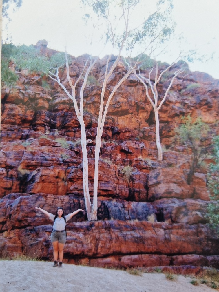 This photo was the only one with something written on the back. This is Kate. She was our guide on this trip through the West Macs. This is Ormiston Gorge. Pretty, right?