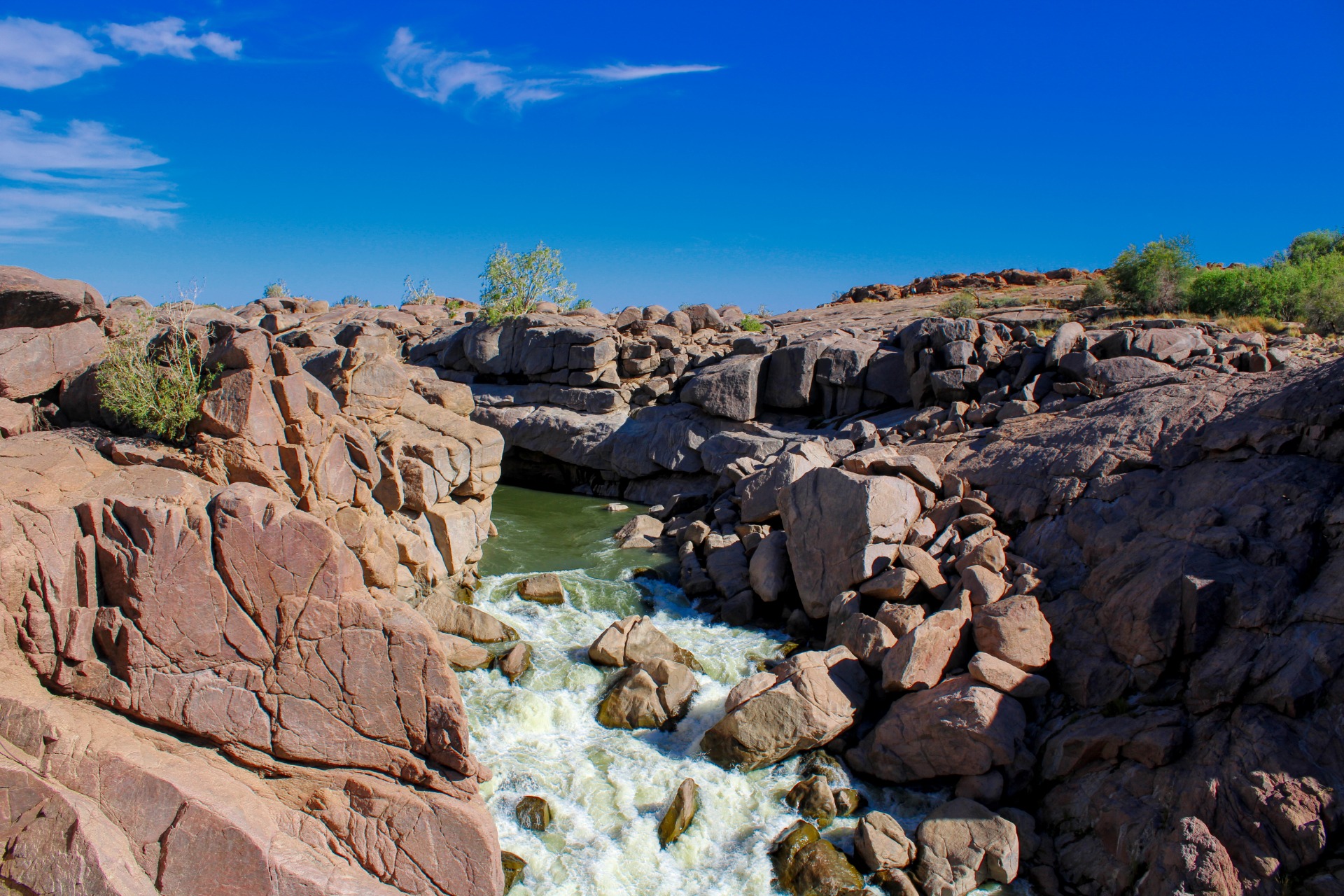 The top section of Augrabies Falls.