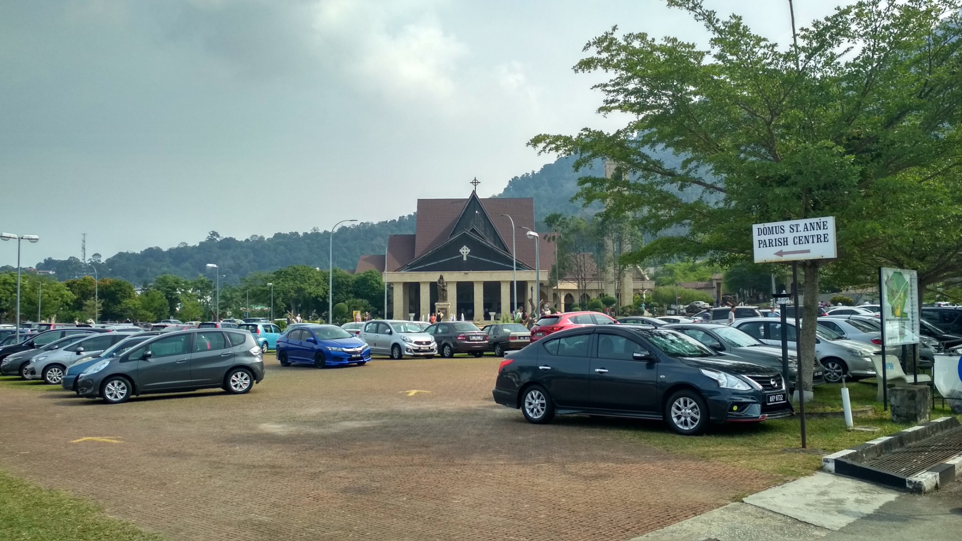 On the 3rd week, not hard to find a parking spot inside the chuch