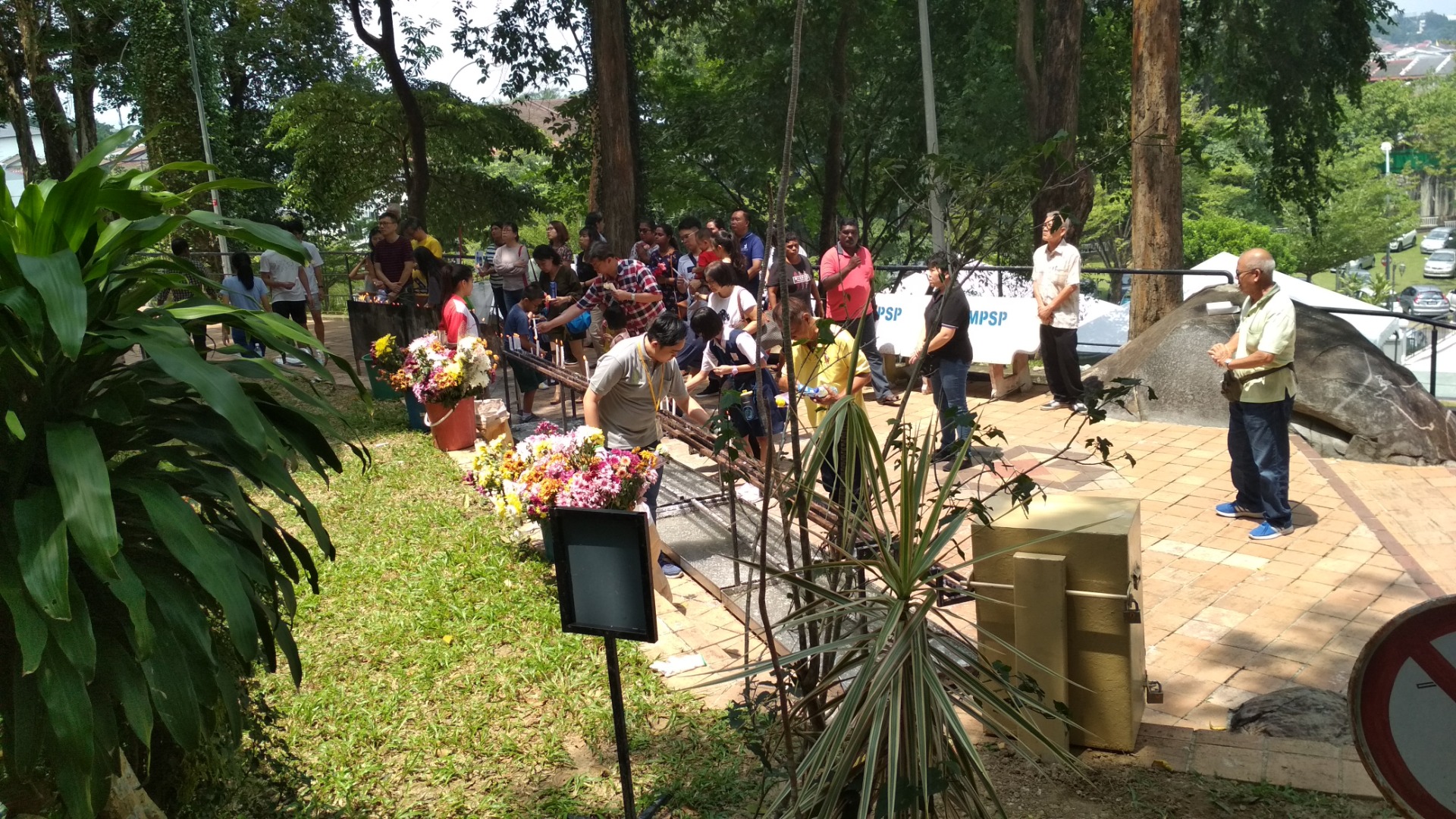 Lighting up candles and presenting flowers