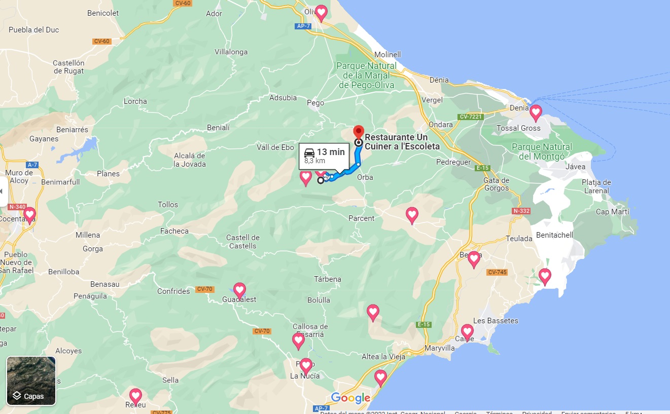 Northeast of Alicante province.