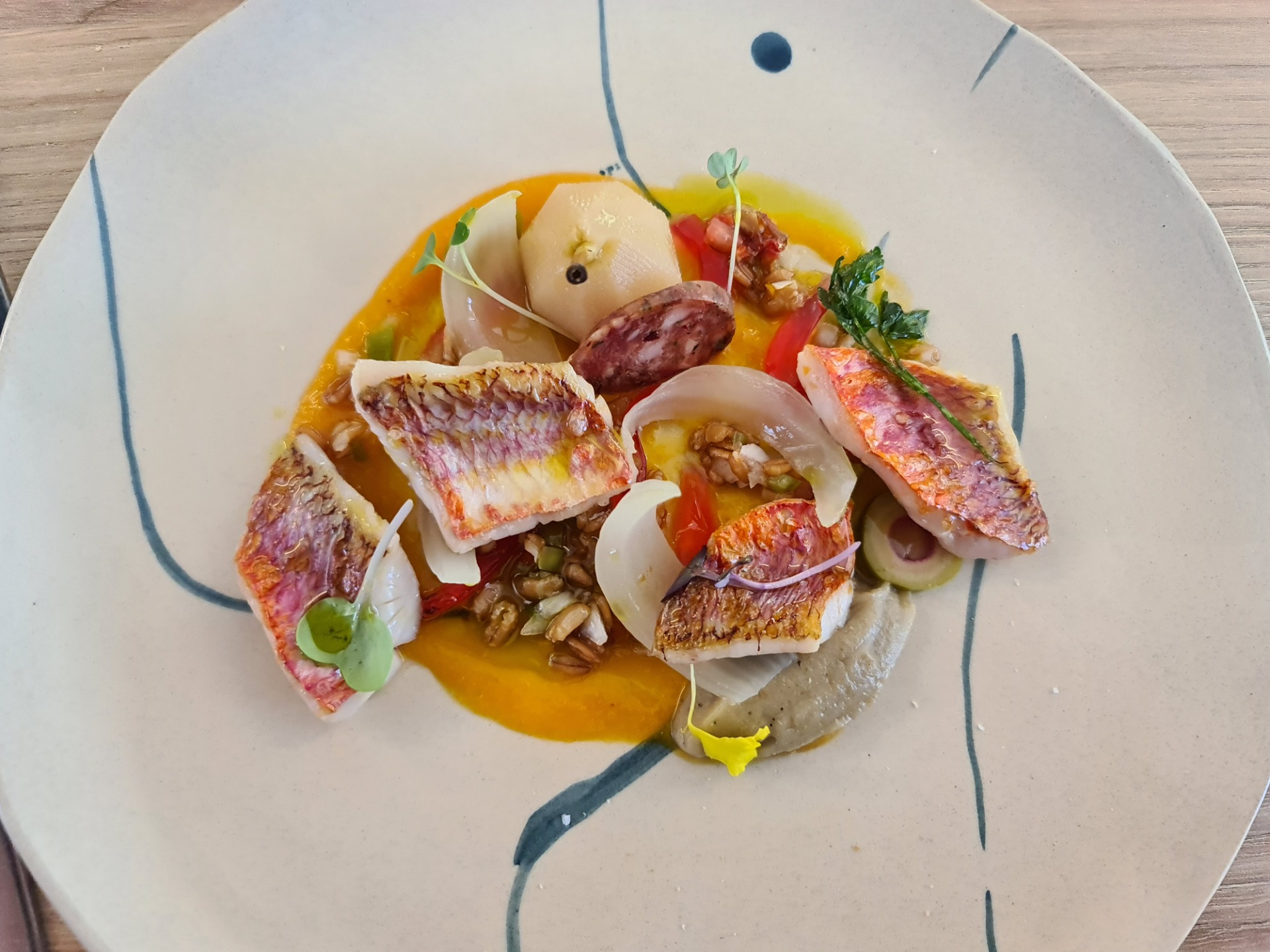 ”Sant Joan baby pear and red mullet” - Third starter (1).