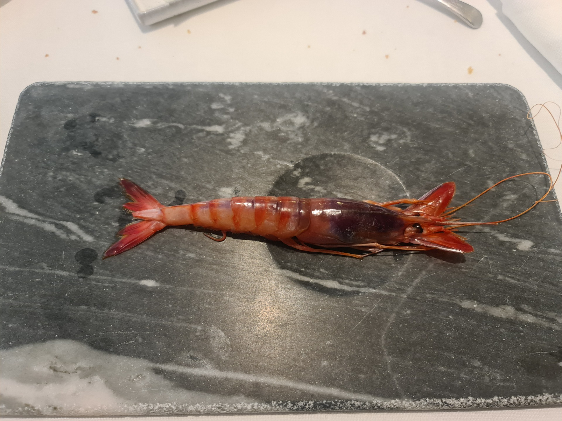 Red prawn curated in a citrus salt crust (Second main course) (1).