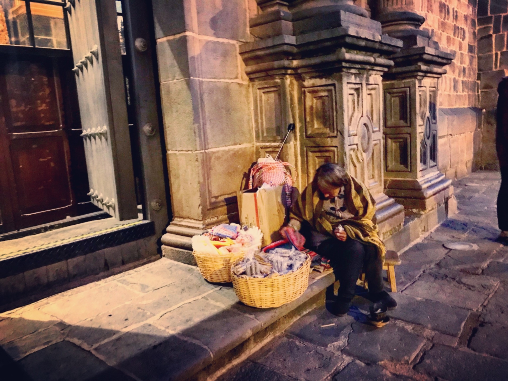 In front of the church