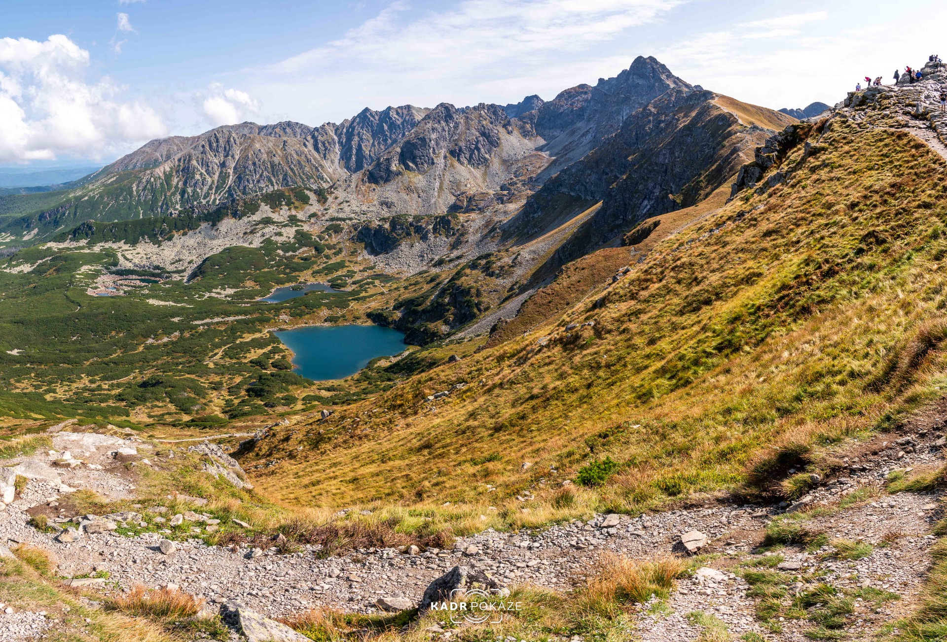 Szczyt Beskid już blisko. Tatry Wysokie ze Świnicą na czele.