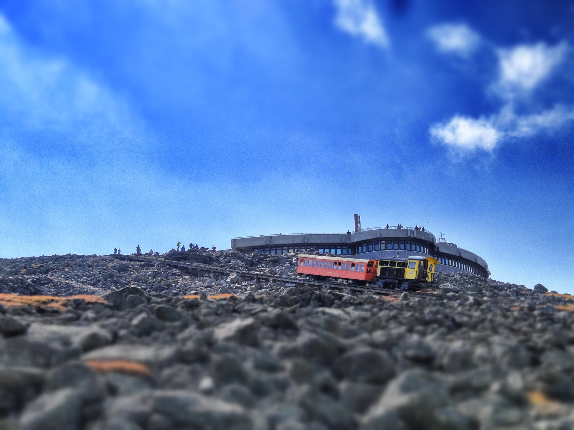 The railway down.