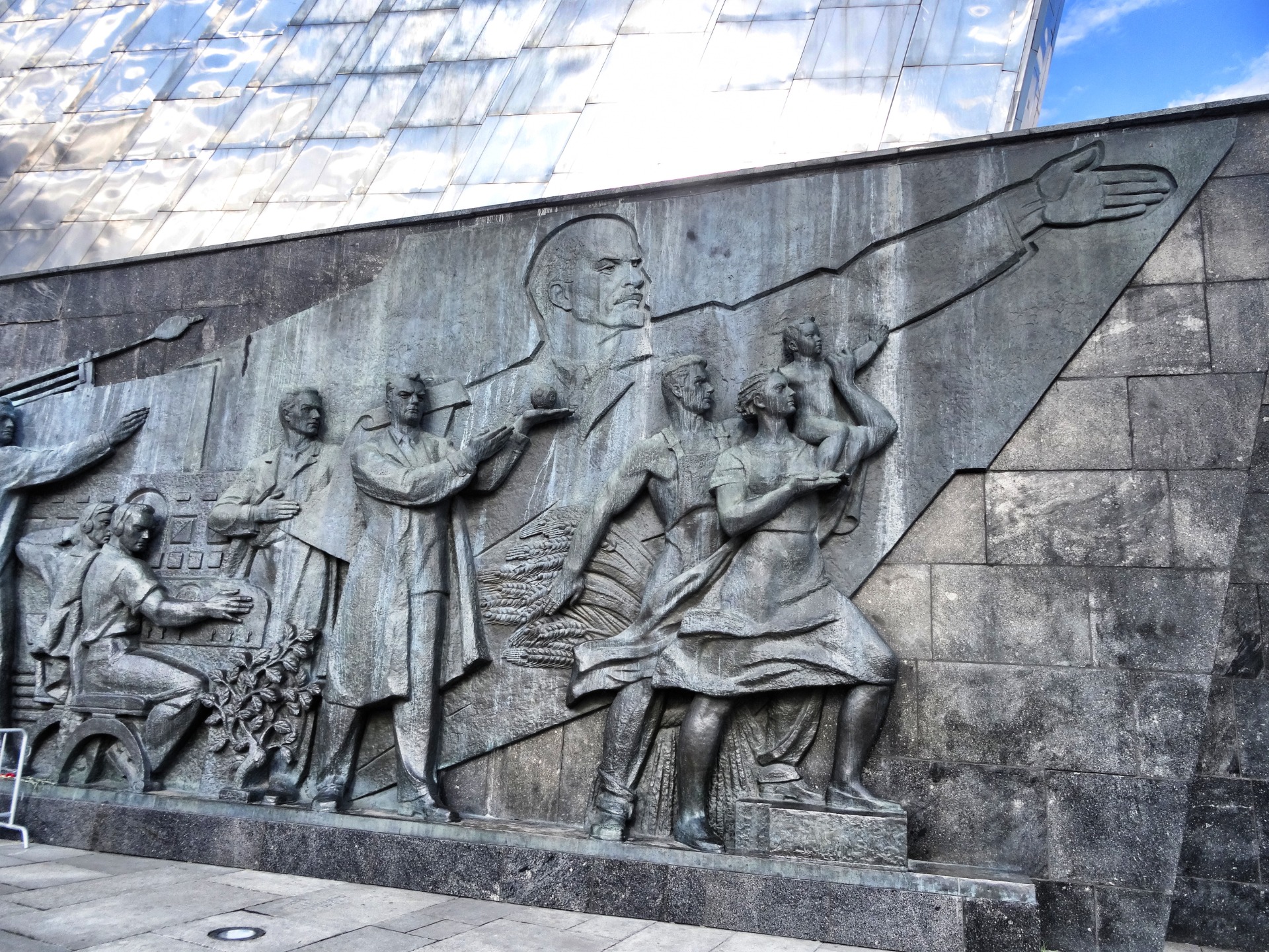 Lenin, father of the communisct revolution, shows the way up