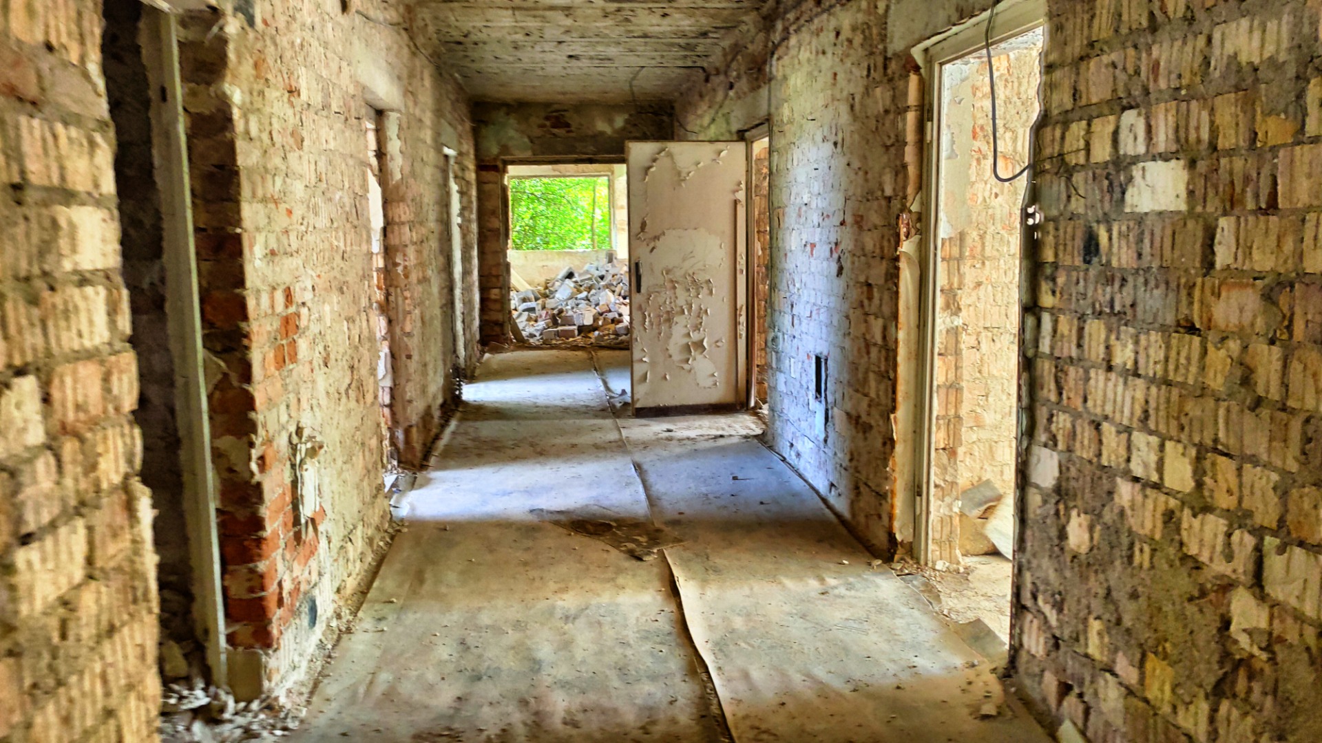 The floor inside the barrack
