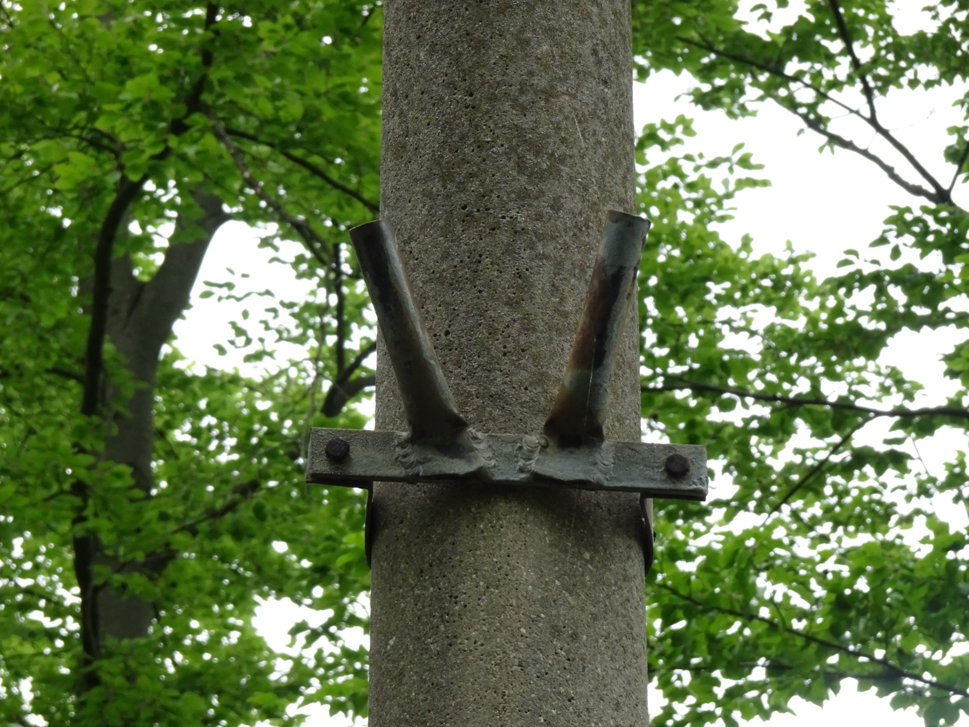 A flag holder, left by the communists