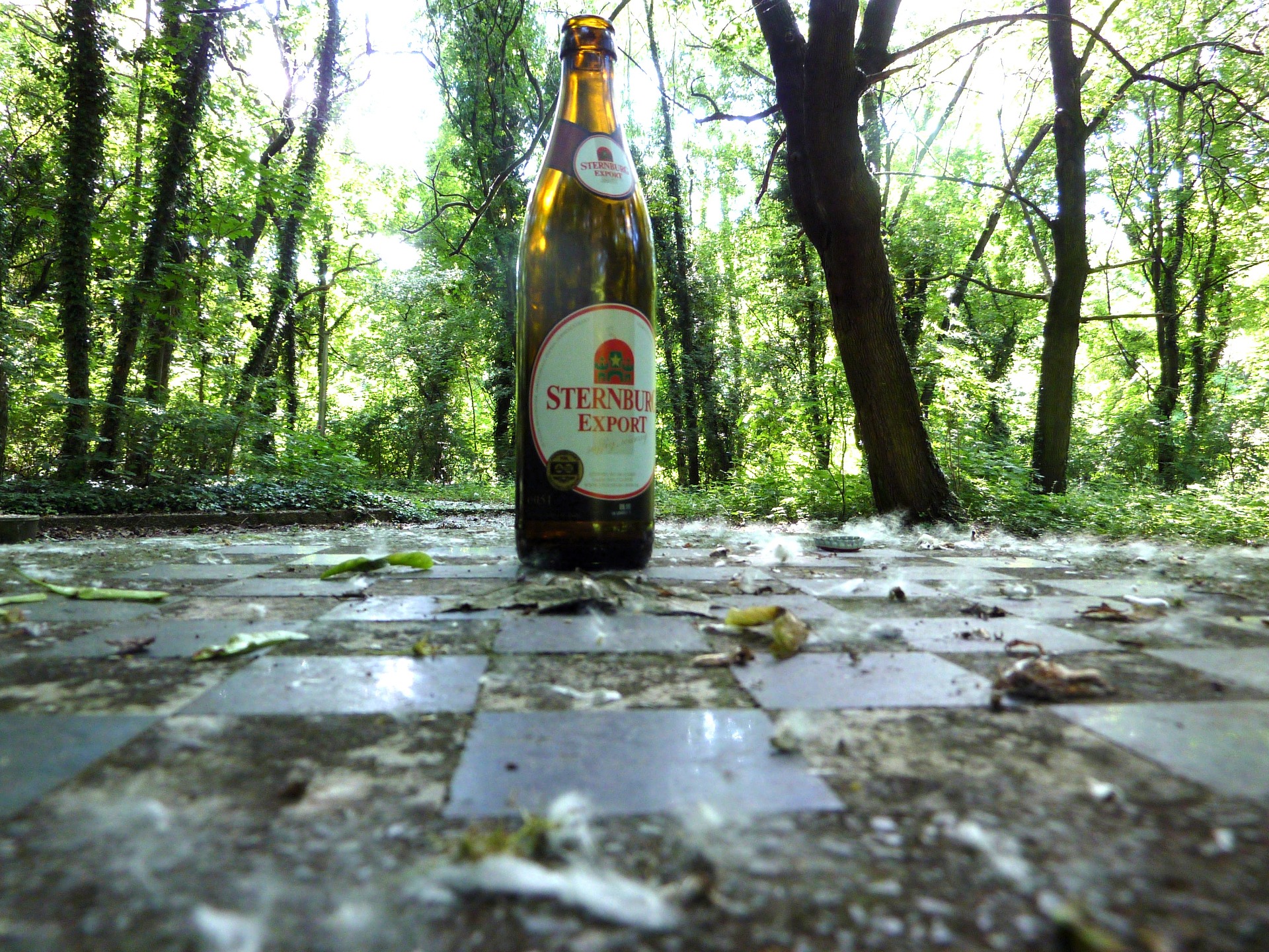 A bottle at the chess board