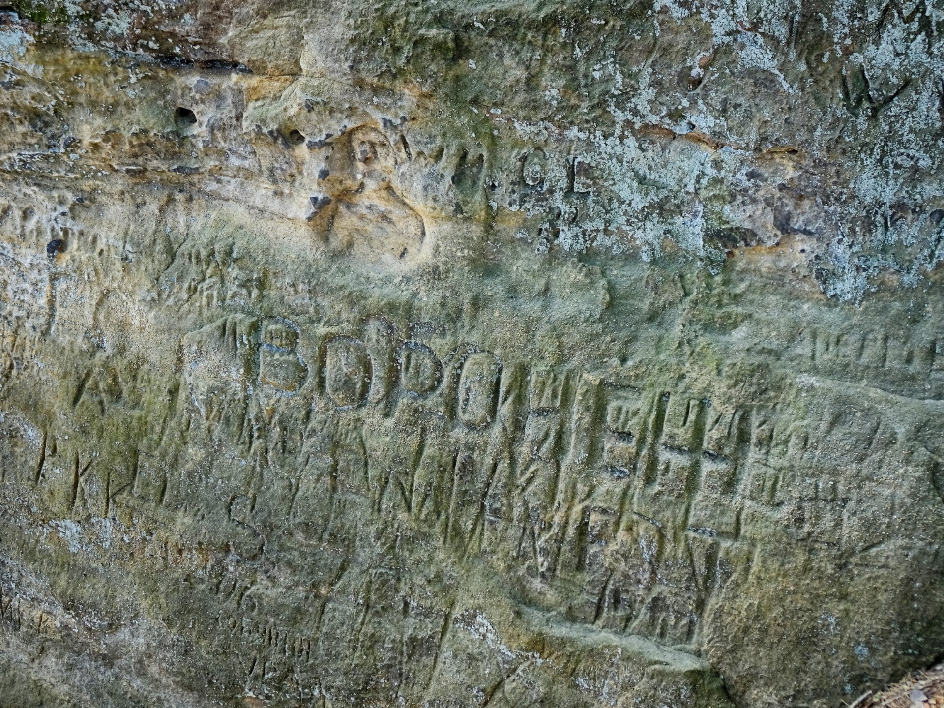 Russian soldiers left these carvings.