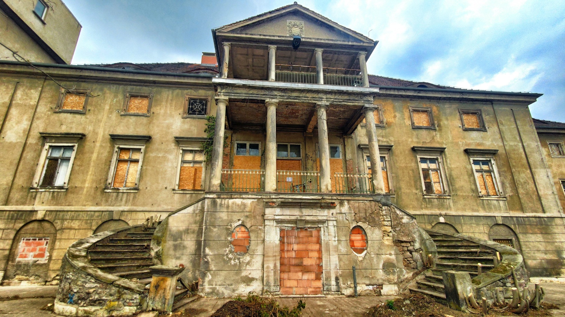 One a castle, later a home for elderly people, now in ruins.