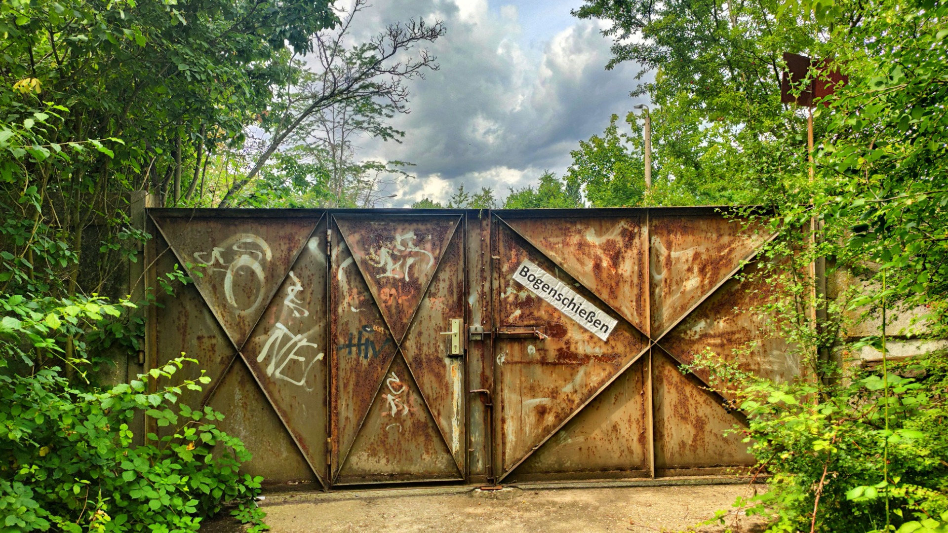 The steel door