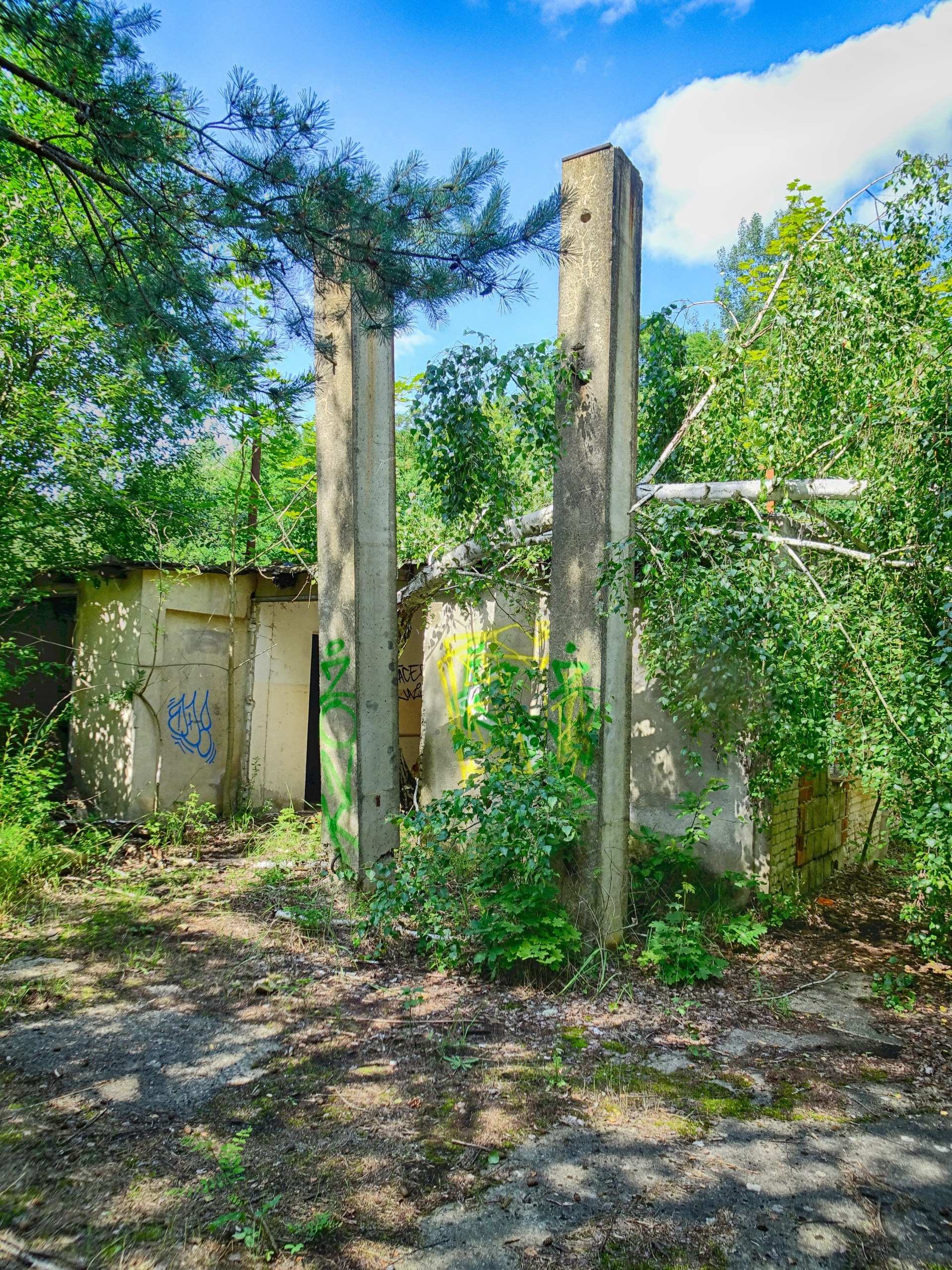 Behind the great buildings