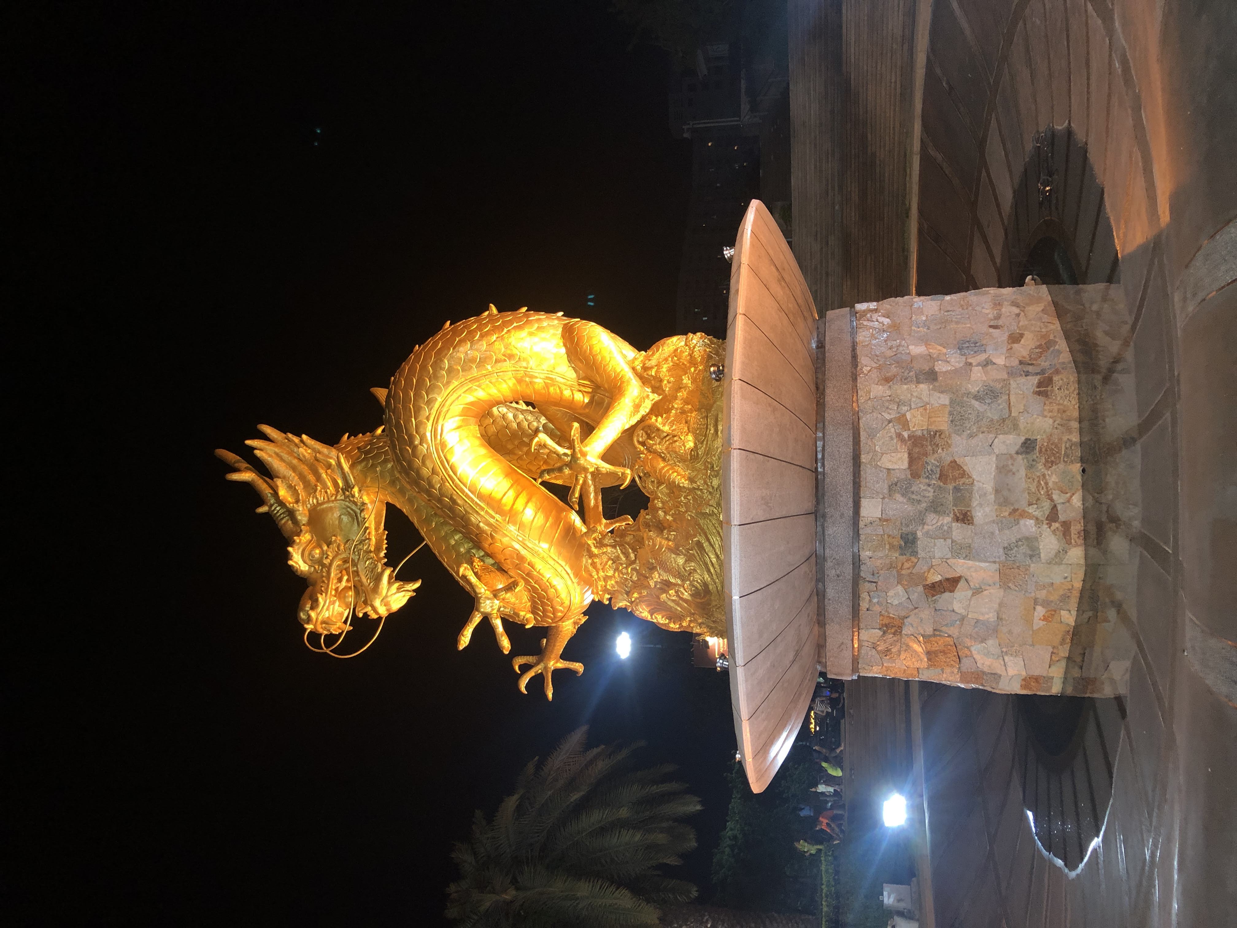 Golden dragon statue in Phuket Town
