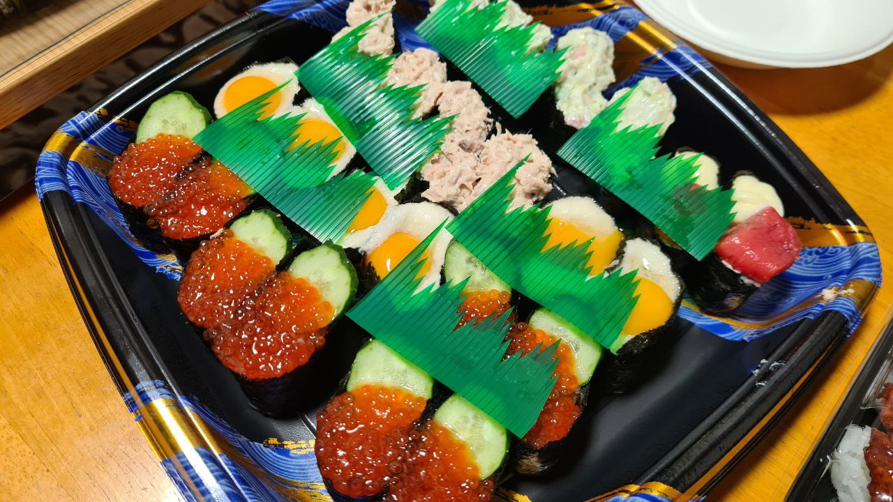 Sushi party with my family in Osaka, Japan.