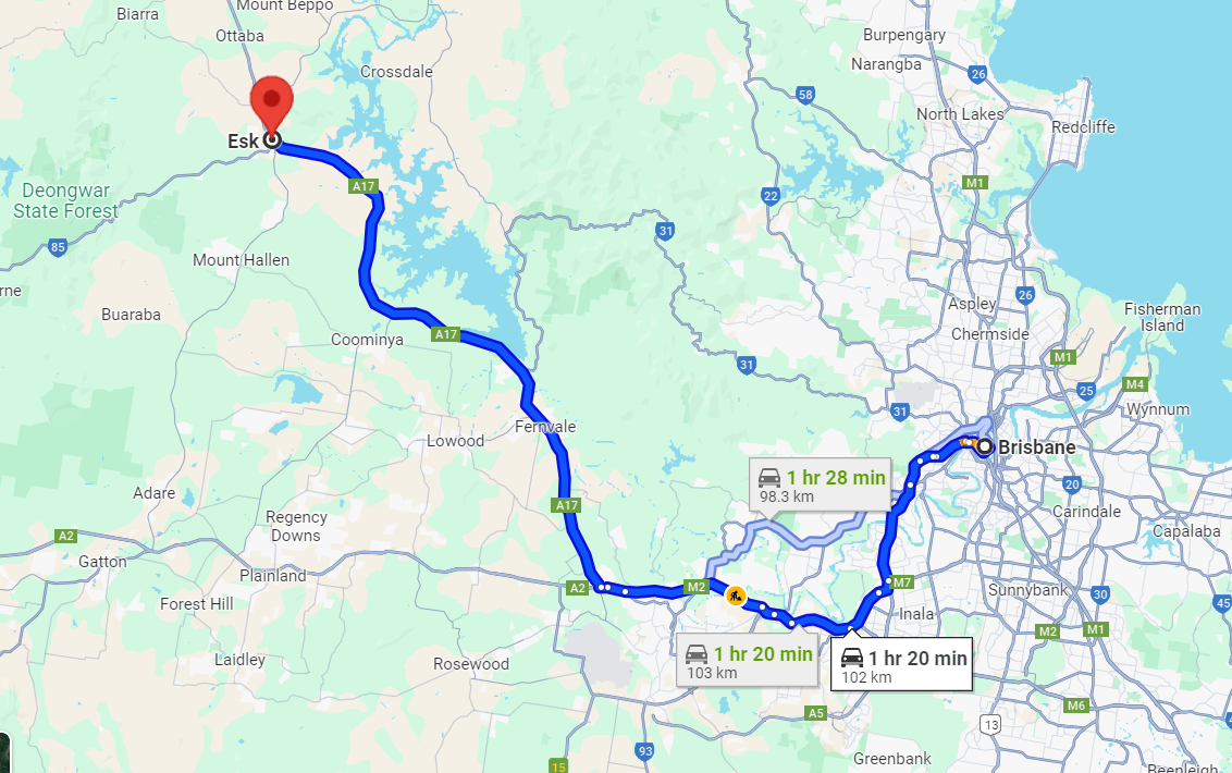 Esk, Somerset Region, Queensland, Australia.
