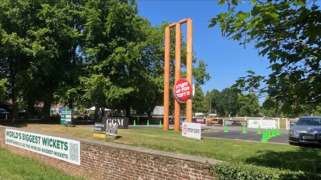 Knutsford is now home to the biggest cricket stumps in the world. I thought Australia was the only place that did this sort of crazy stuff.