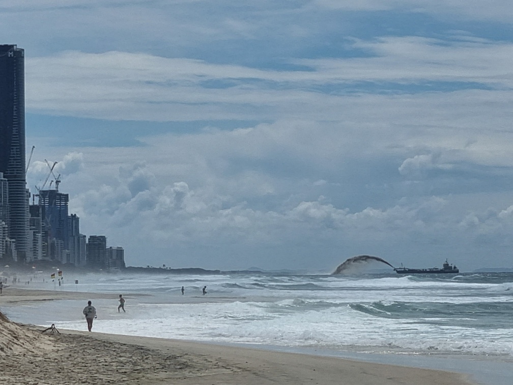 Sand pumping and more high rises being built.