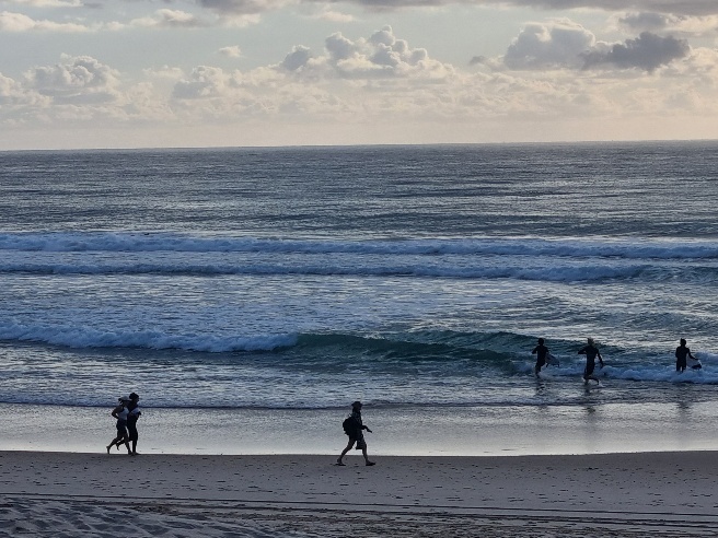 There might not be any beach pathway at Hedges Ave but they cant stop you walking on the beach.