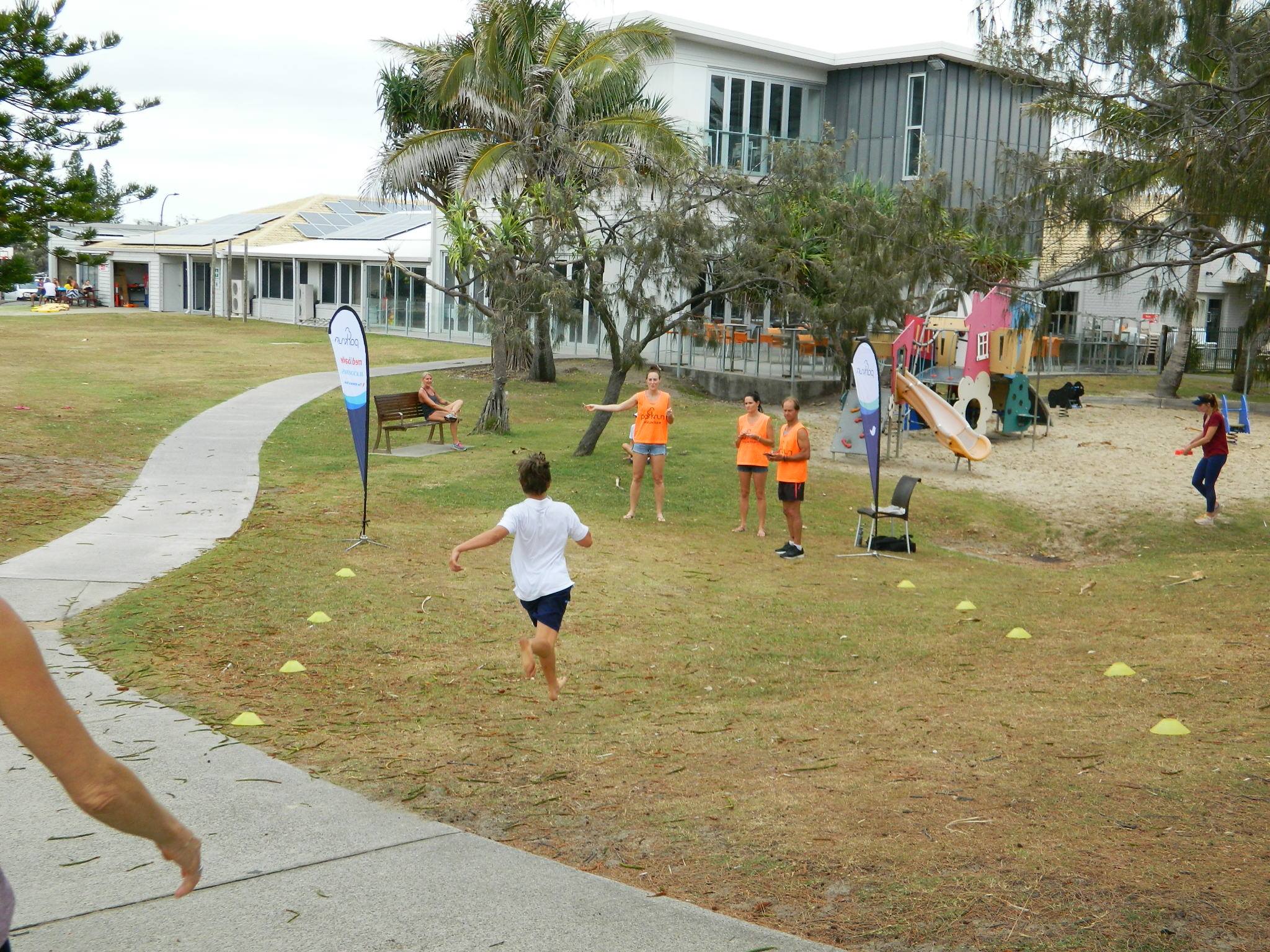 The finish line in from of the surf club it was a lot bigger now than when I was a member.