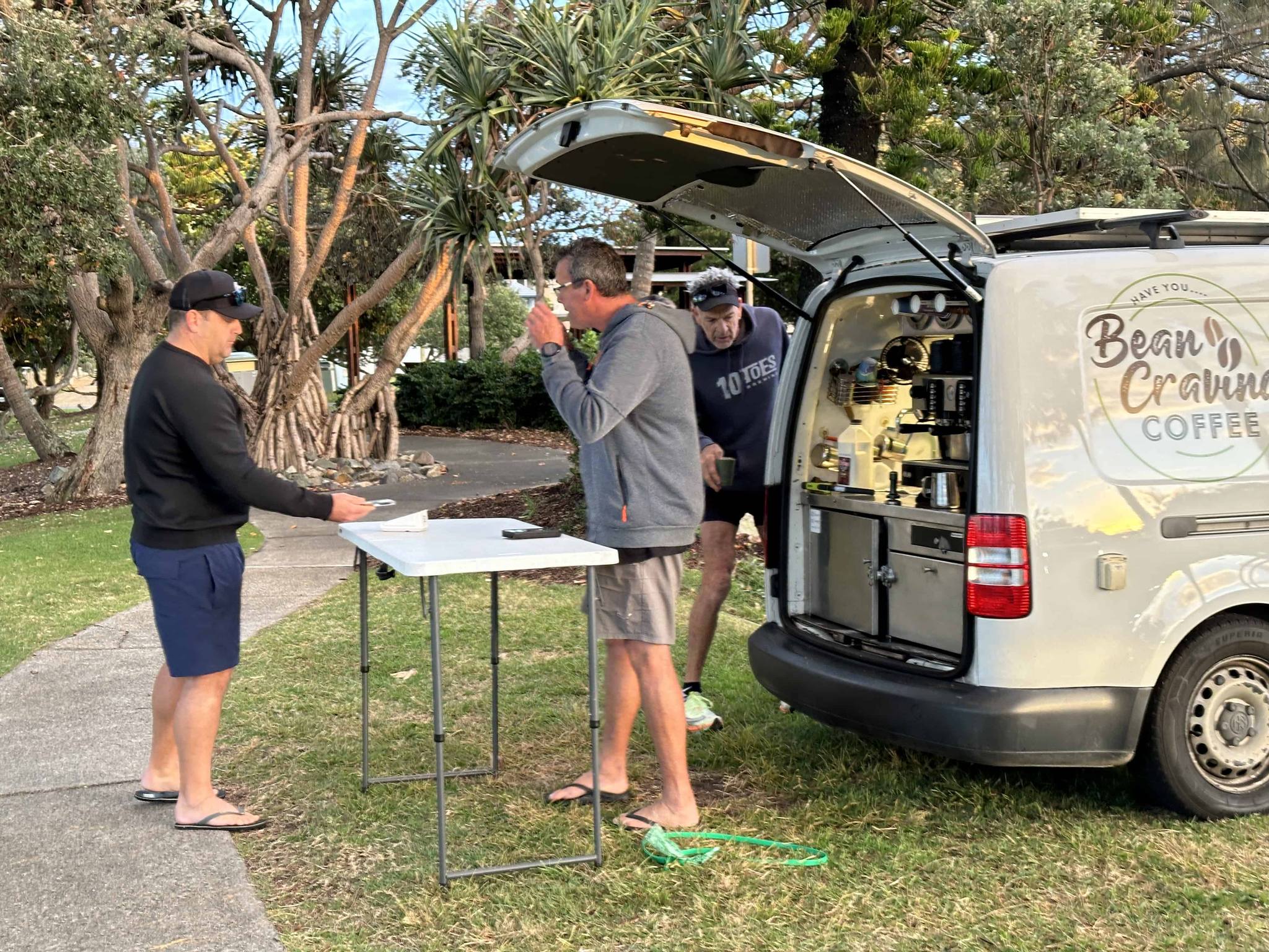You can usually get a coffee in the surf club car park but we prefer BFresh Cafe market Deli in the next suburb at Warana.