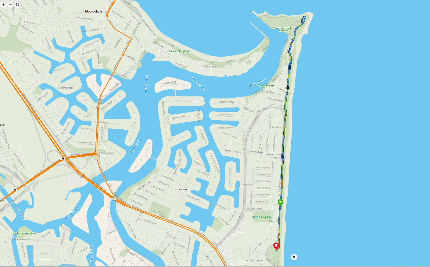 The course from my Garmin connect app.