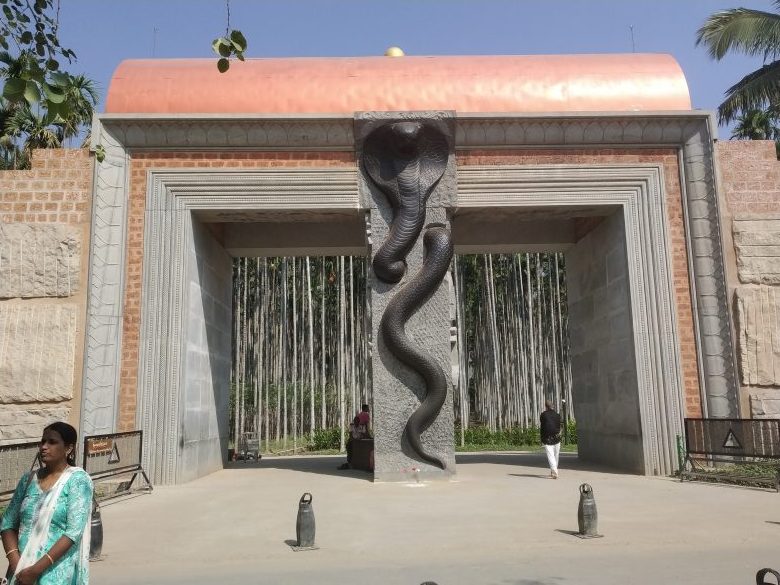 That’s Huge the entry Gate to the Ashram. Its guarded by the mystical Cobra !