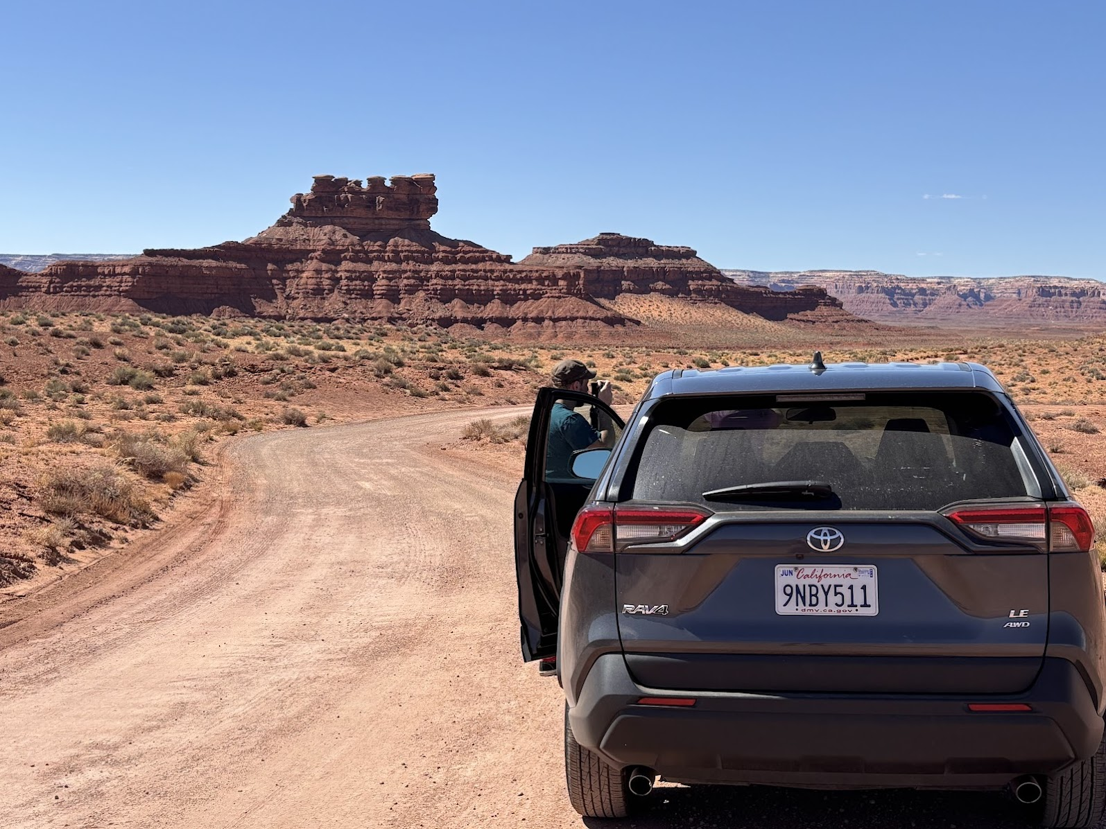 Happy RAV4 and its even happier driver - Valley of the gods, UT