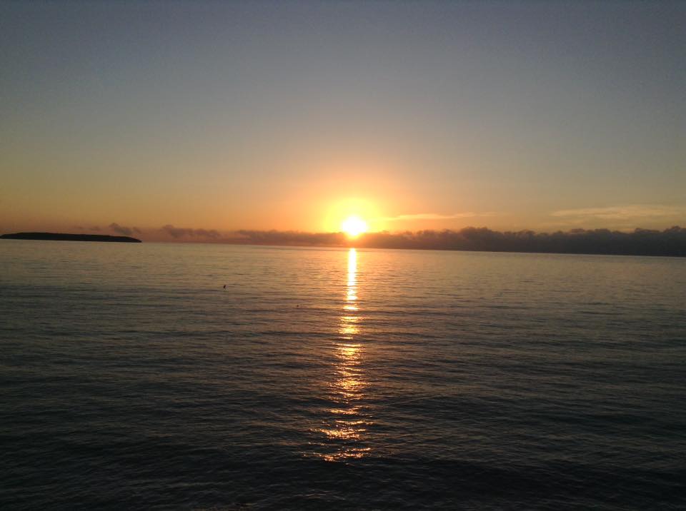 Seeing the sun shining while riding the barge