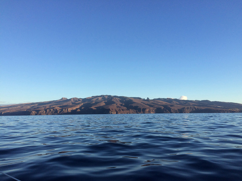 Approaching La Gomera, Canary islands, as the morning wakes up