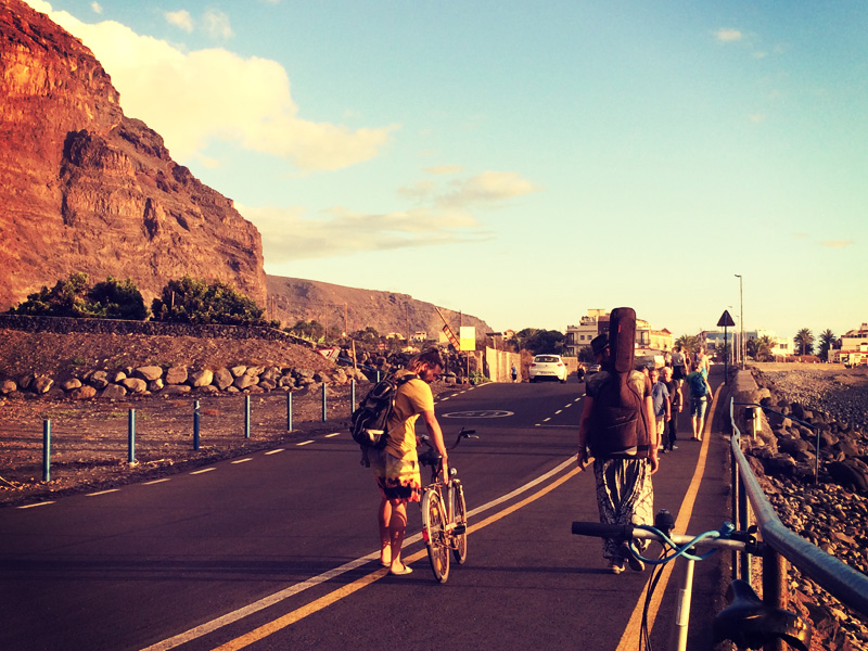 Main road leading from town center to the port. Valle Gran Rey, La Gomera